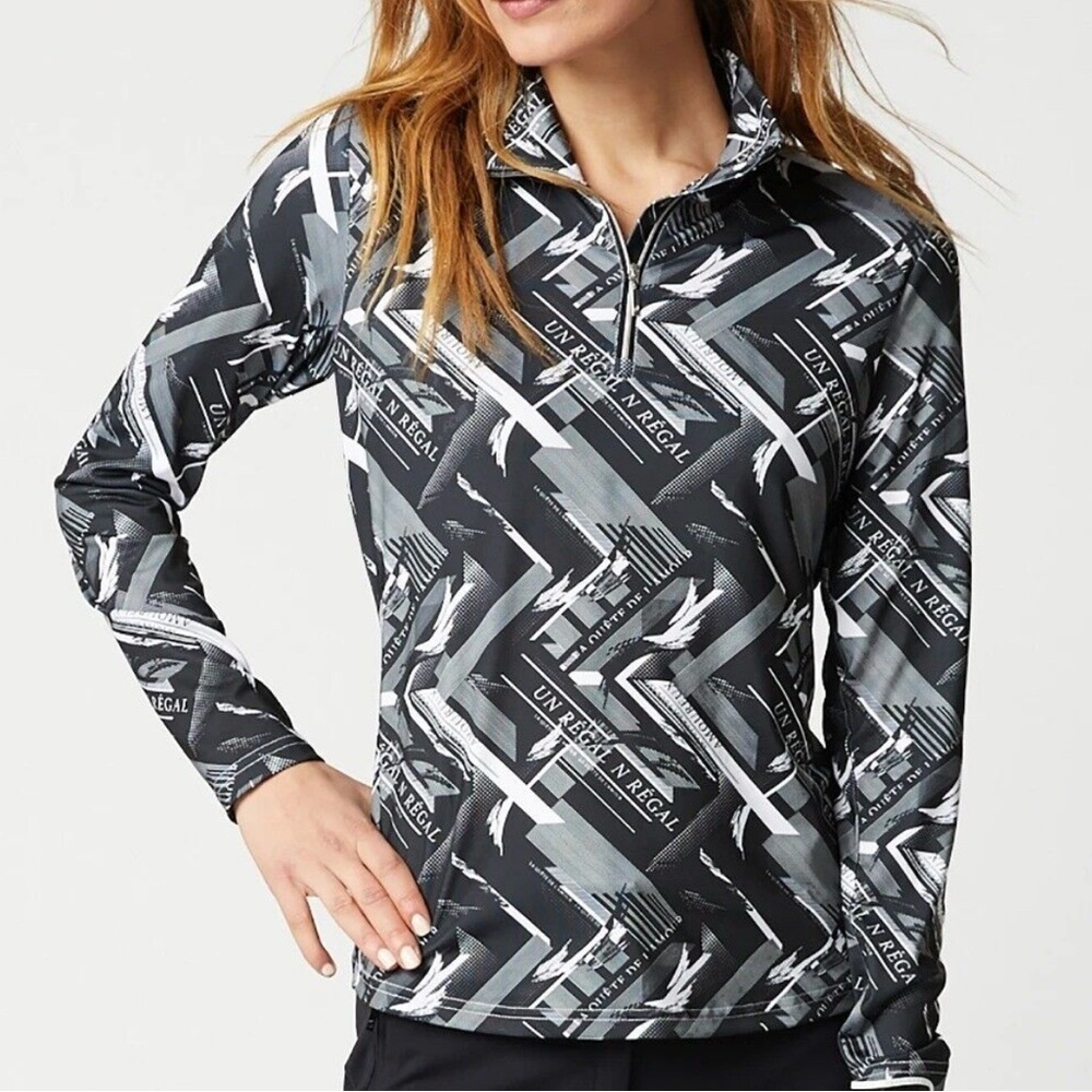 GGBlue Ivan Passport 1/4 Zip Long Sleeve Golf Tennis Topโ Size M Pickle Ball